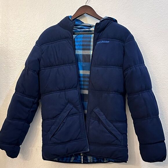 Columbia Reversible Jacket. Blue Plaid. Size M - Picture 2 of 6